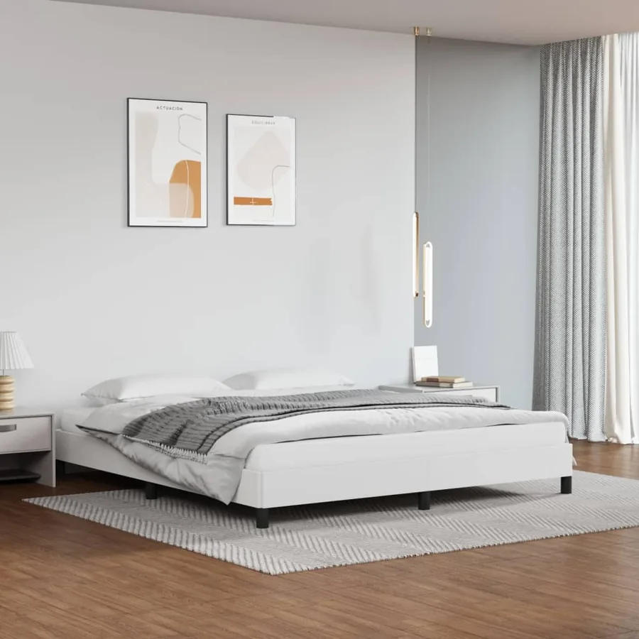 Cadre de lit sans matelas blanc 180x200 cm similicuir