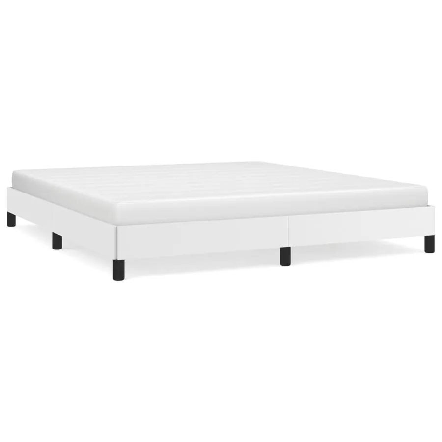 Cadre de lit sans matelas blanc 180x200 cm similicuir - 2