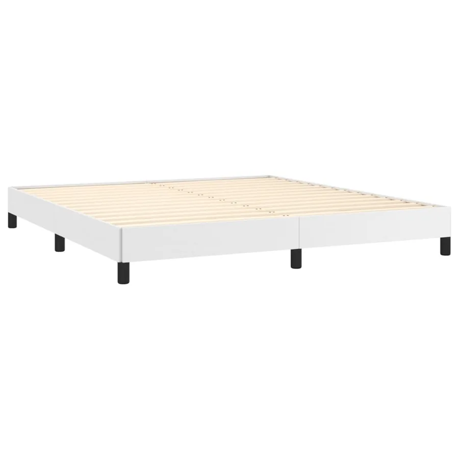 Cadre de lit sans matelas blanc 180x200 cm similicuir - 4