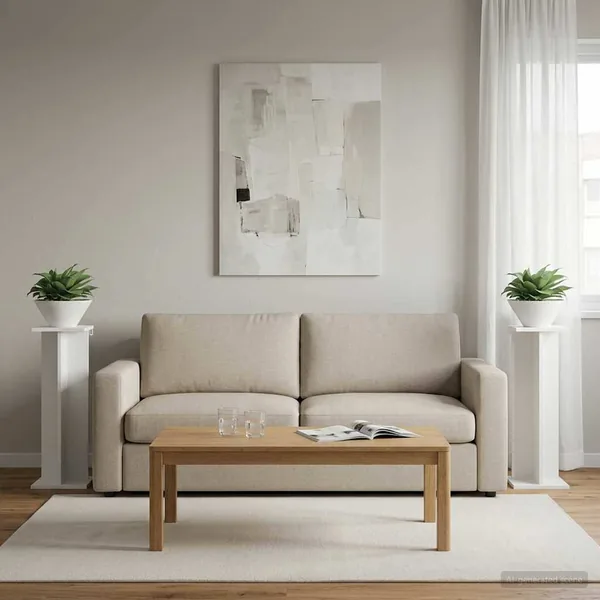 Support de Plante 2 pc Blanc 25 x 25,5 x 80,5 cm