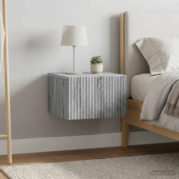 Cabinet de chevet mural 2 pcs Sonoma gris 33 x 34,5 x 20 cm