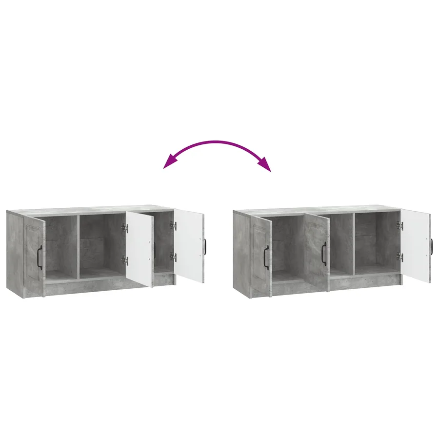 Meuble TV Gris béton 99 x 34,5 x 47 cm Bois d'ingénierie - 11