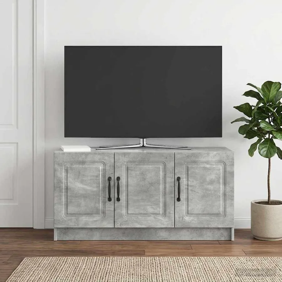 Meuble TV Gris béton 99 x 34,5 x 47 cm Bois d'ingénierie - 4
