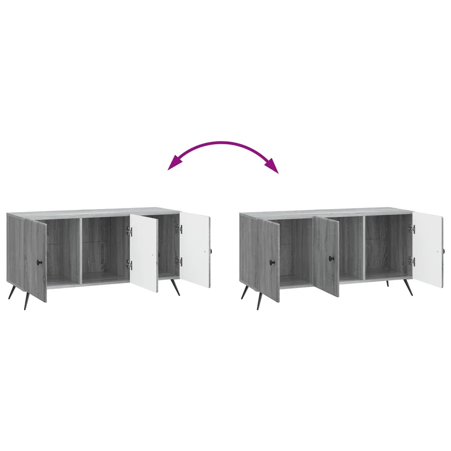 Meuble TV Sonoma gris 99 x 34,5 x 50 cm Bois d'ingénierie - 11