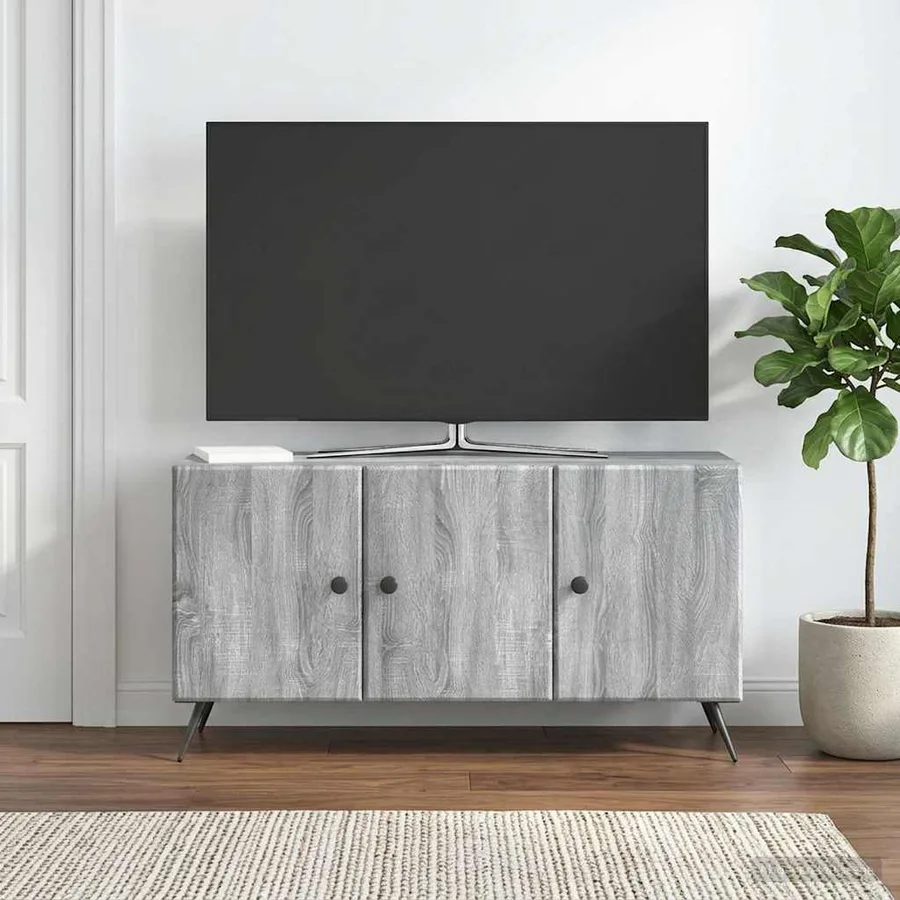 Meuble TV Sonoma gris 99 x 34,5 x 50 cm Bois d'ingénierie - 4