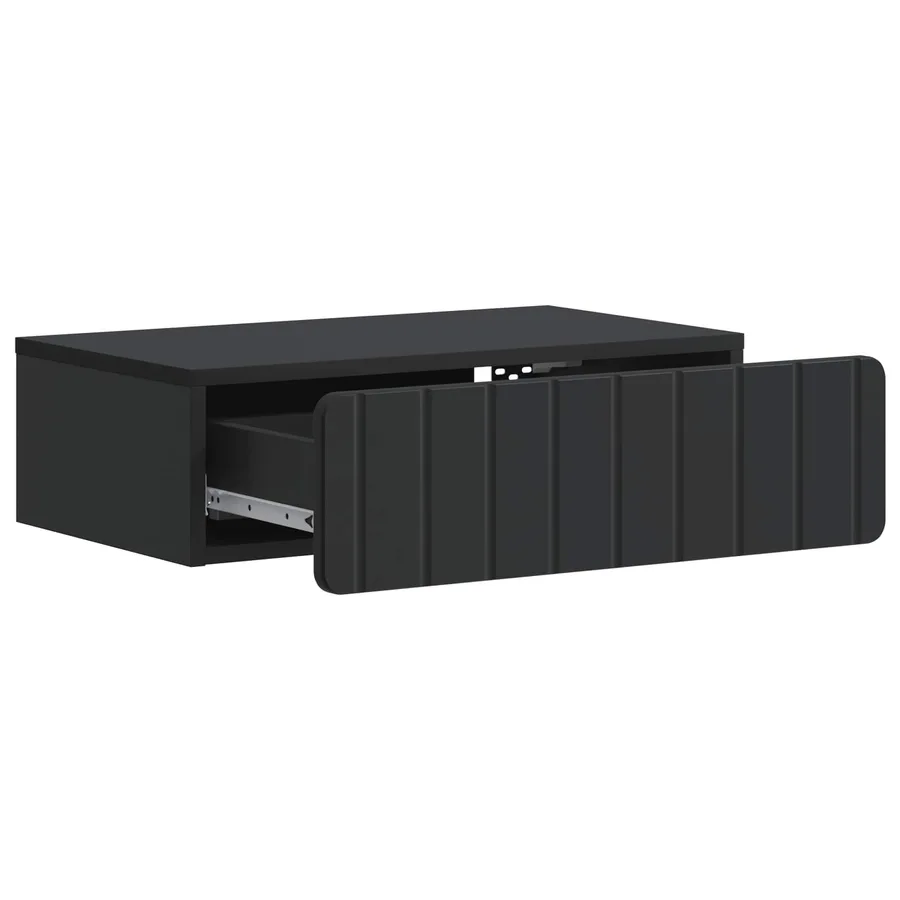 Table d'appoint murale Noir 59 x 34,5 x 17 cm Bois d'ingénierie - 4