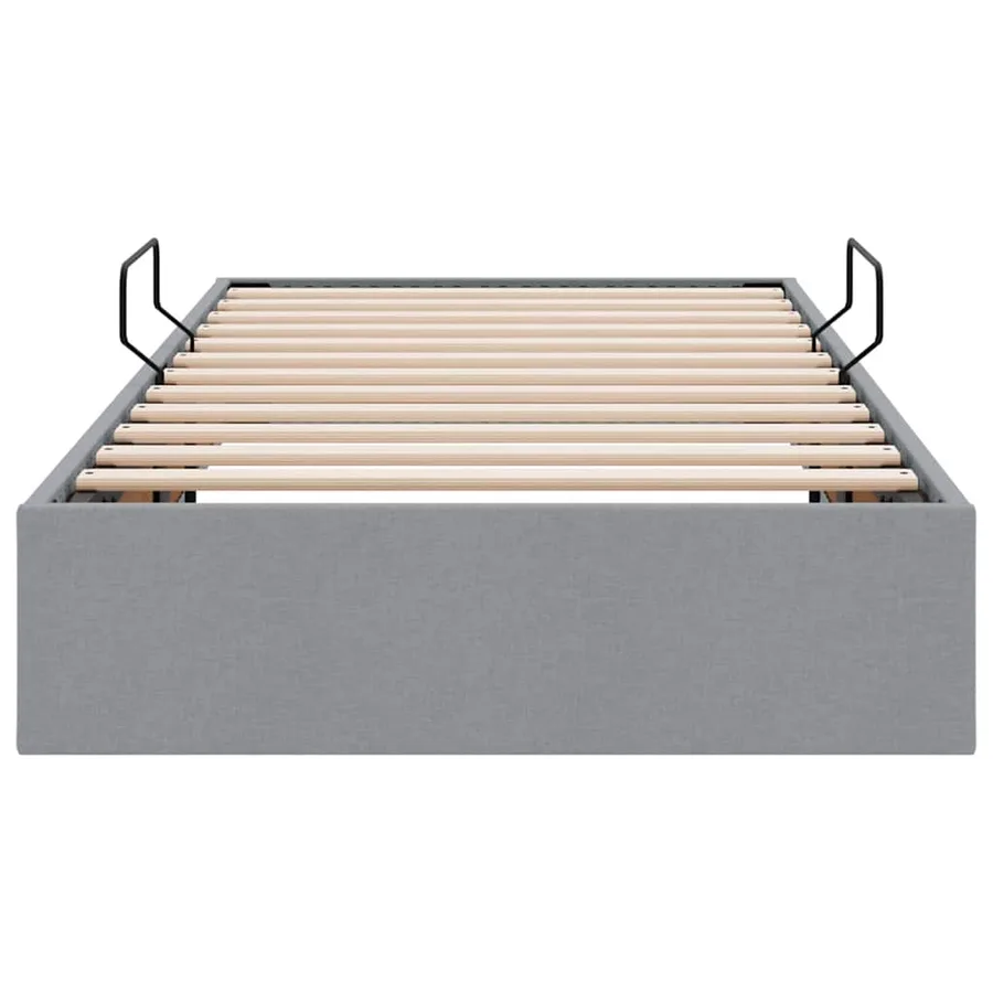 Lit de Rangement avec stockage Gris clair 90 x 190 cm Tissu - 7