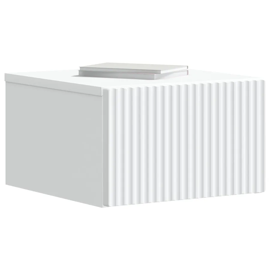 Cabinet de chevet mural avec tiroir Blanc 33 x 34,5 x 20 cm - 3