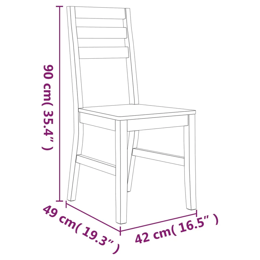 Chaises à manger lot de 8 Bois d'acacia massif - 7