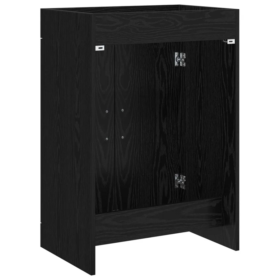 Meuble sous lavabo de salle de bain Chêne noir - 6
