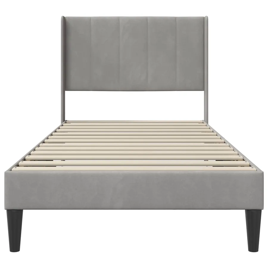 Cadre de lit avec tête de lit Gris clair 80 x 200 cm Velours - 4