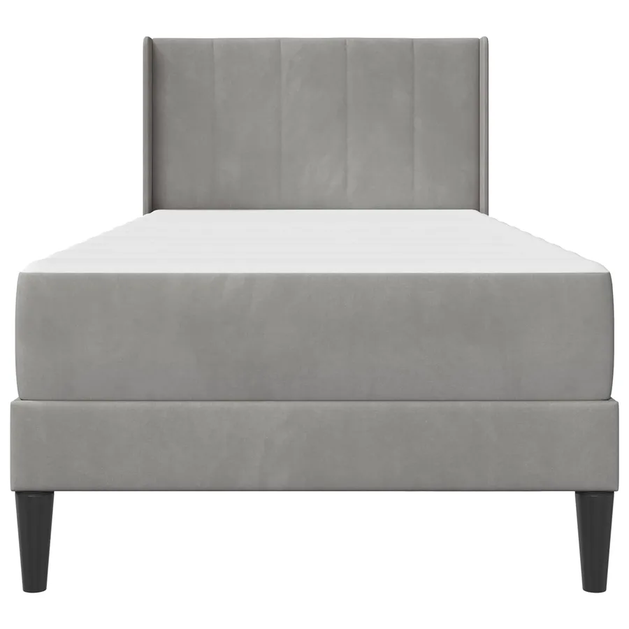 Cadre de lit avec matelas Gris clair 80 x 200 cm Velours - 6