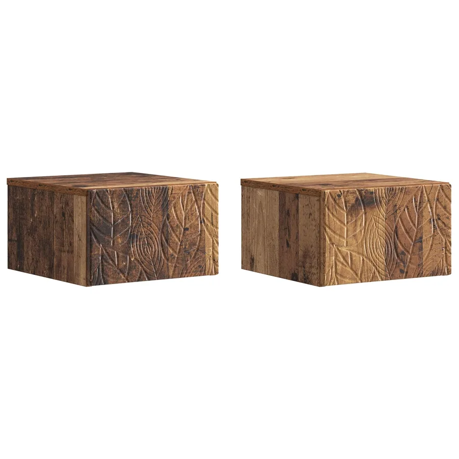 Table d'appoint murale 2 pcs Bois ancien 34,5 x 33 x 20 cm - 2