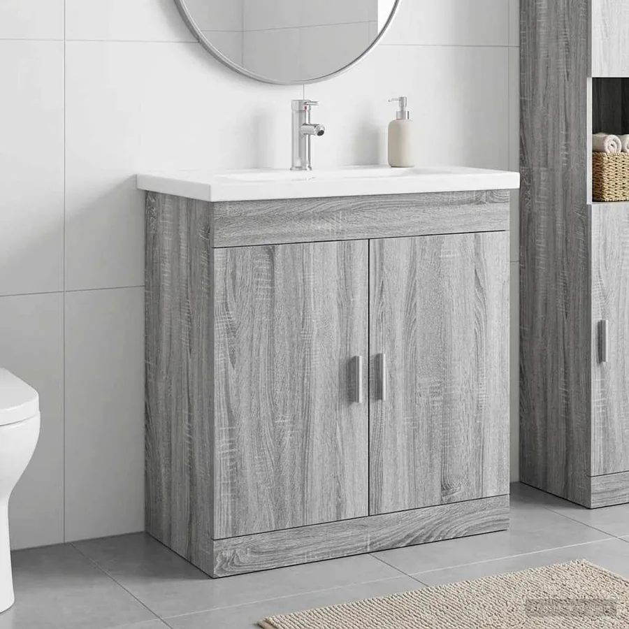 Ensemble de mobilier de salle de bain Sonoma gris