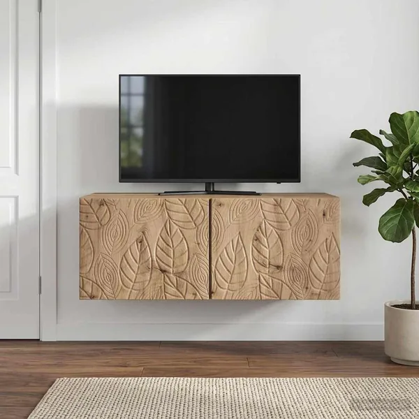 Meuble TV mural 59,5 x 31 cm Chêne artisanal Bois d'ingénierie