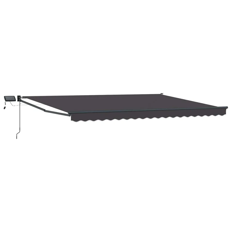 Store rétractable manuel avec LEDs Anthracite 5 x 3 m - 2