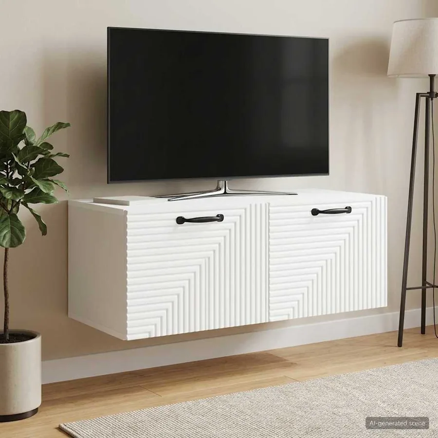 Meuble TV mural Blanc 78,5 x 41 x 30 cm Bois d'ingénierie