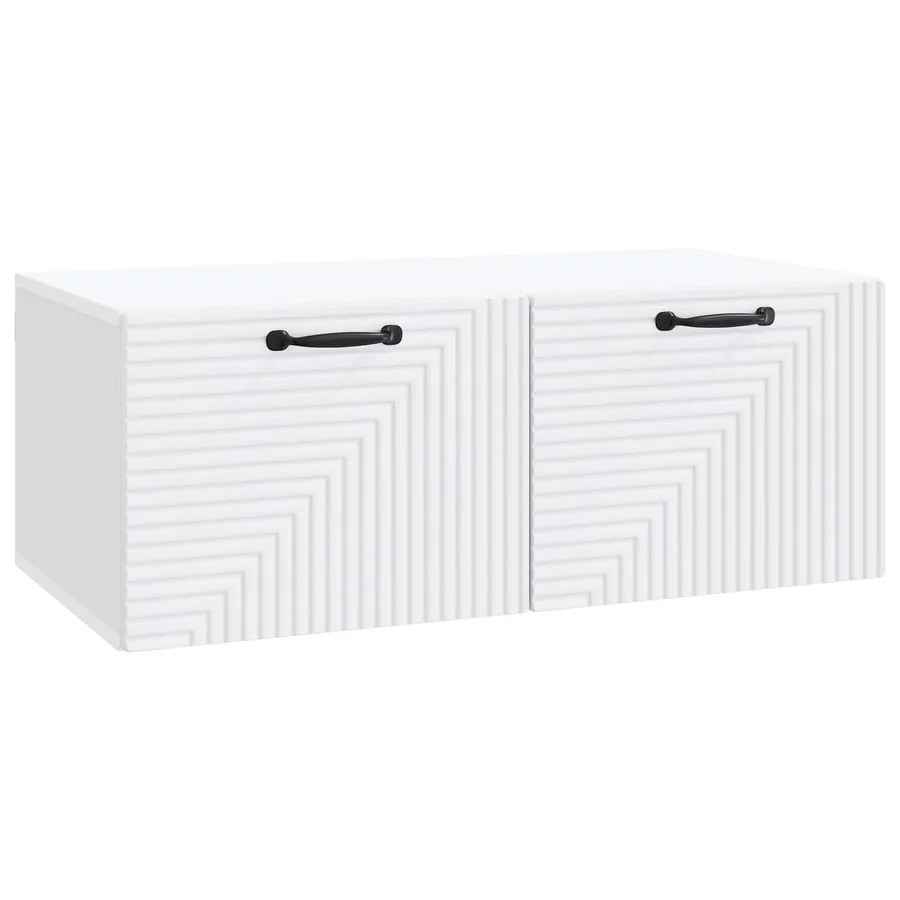 Meuble TV mural Blanc 78,5 x 41 x 30 cm Bois d'ingénierie - 2