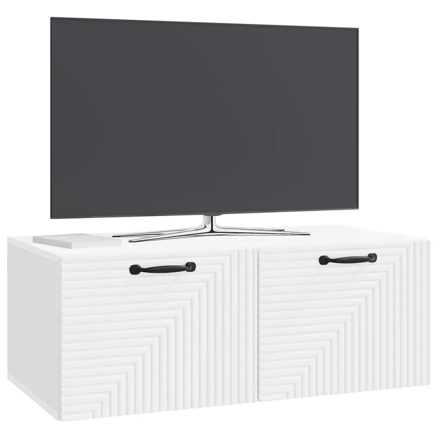 Meuble TV mural Blanc 78,5 x 41 x 30 cm Bois d'ingénierie - 3