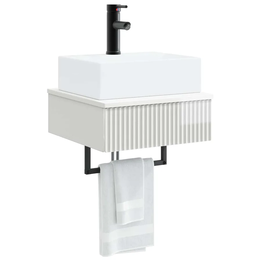 Basin de lavage mural Blanc brillant 40 x 41 x 39 cm - 3