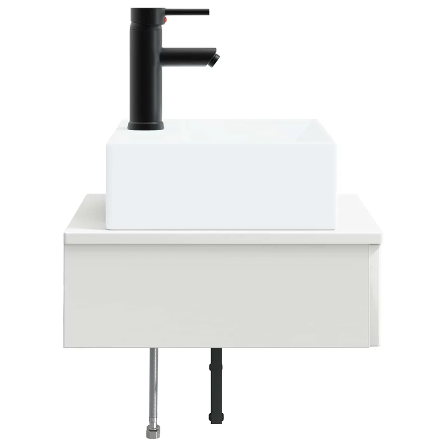 Basin de lavage mural Blanc brillant 40 x 41 x 39 cm - 4