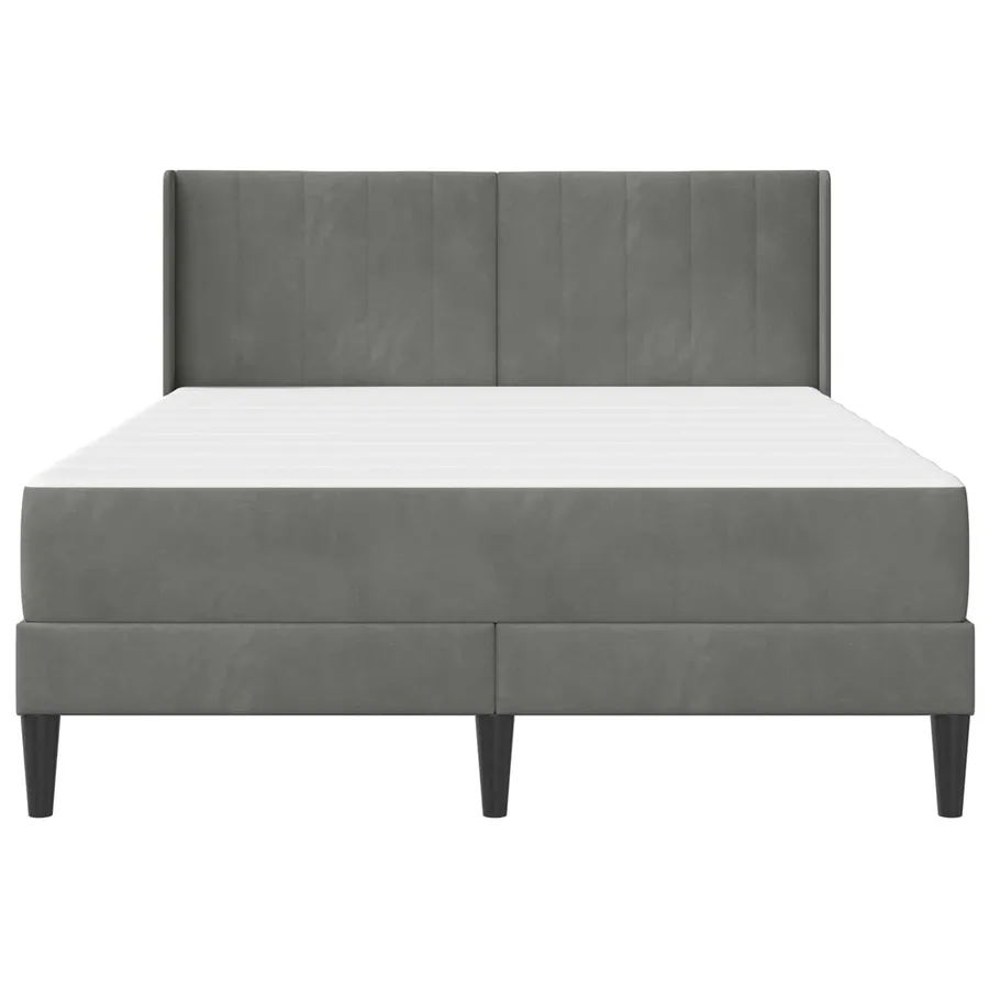 Cadre de lit avec matelas Gris foncé 120 x 190 cm Velours - 6