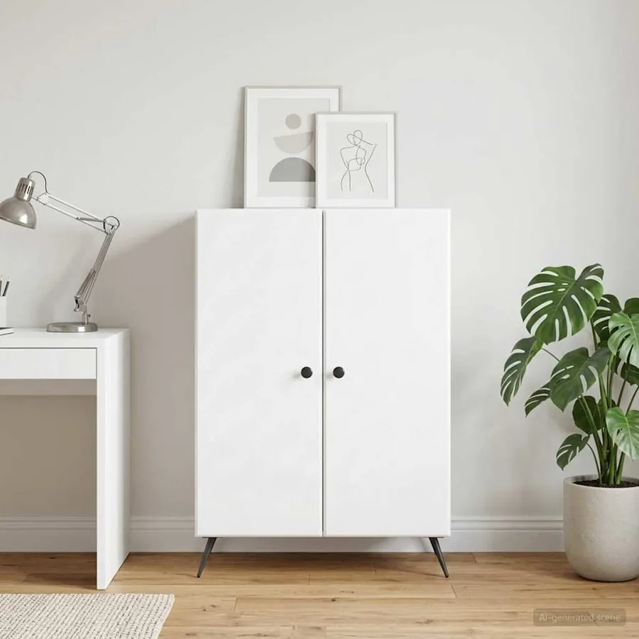 Buffet Blanc 66 x 34,5 x 90 cm Bois d'ingénierie