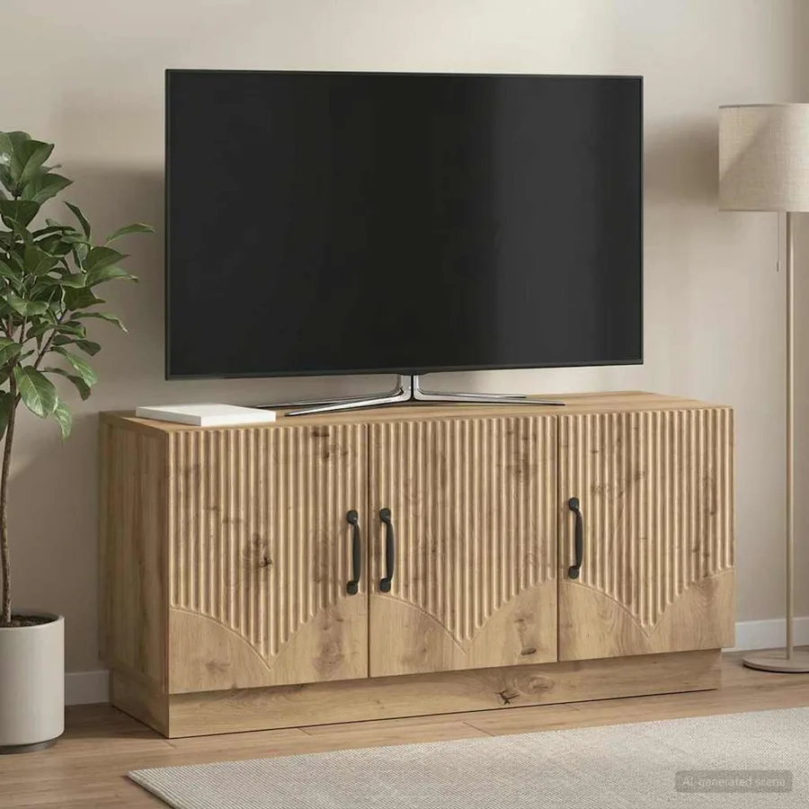 Meuble TV 99 x 34,5 x 47 cm Chêne artisanal Bois d'ingénierie - 4