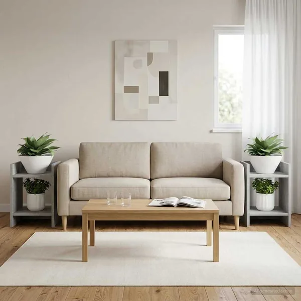 Support de Plante 2 pc Gris Béton 30 x 30 x 40 cm