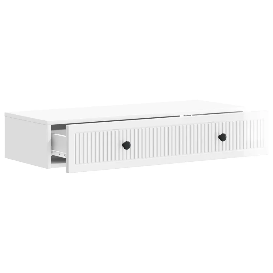 Table d'appoint murale Blanc brillant 87,5 x 34,5 x 17 cm - 4