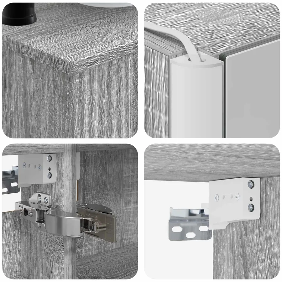 Ensemble de mobilier de salle de bain 6 pcs Sonoma gris - 8