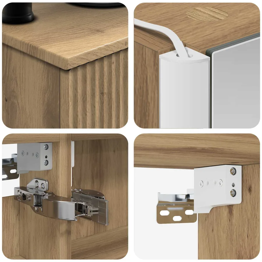Ensemble de mobilier de salle de bain 6 pc Chêne artisanal - 10