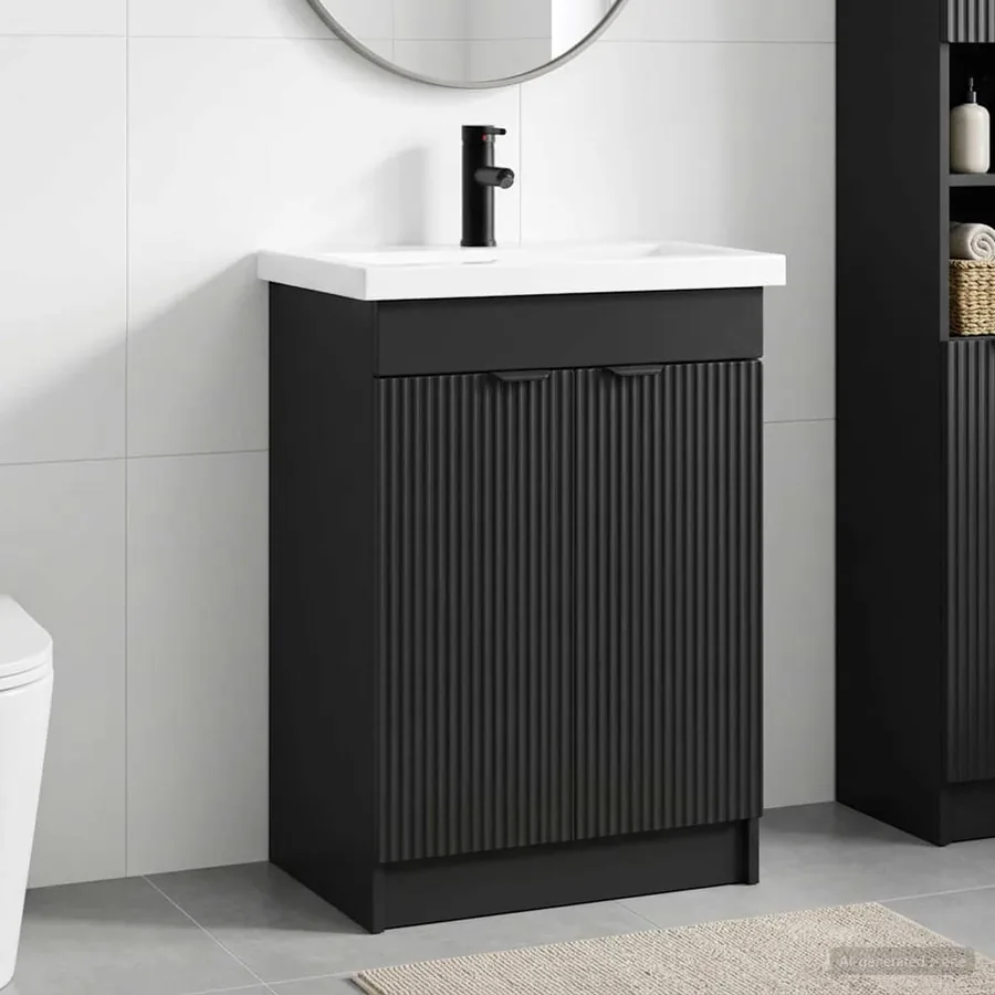 Ensemble de mobilier de salle de bain Noir 78,5 x 37,5 x 81 cm
