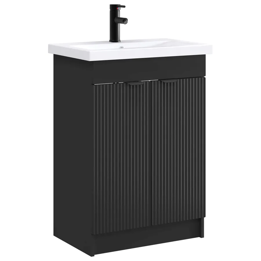 Ensemble de mobilier de salle de bain Noir 78,5 x 37,5 x 81 cm - 2