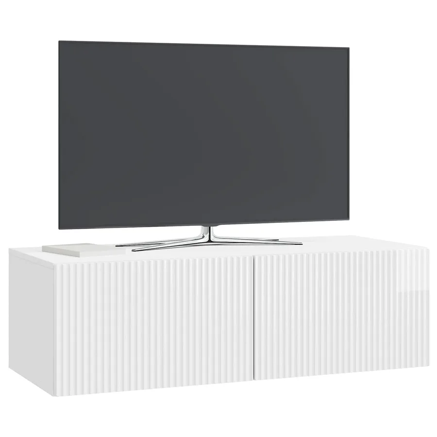 Meuble TV mural Montage mural Blanc brillant 98 x 41 x 30 cm - 3