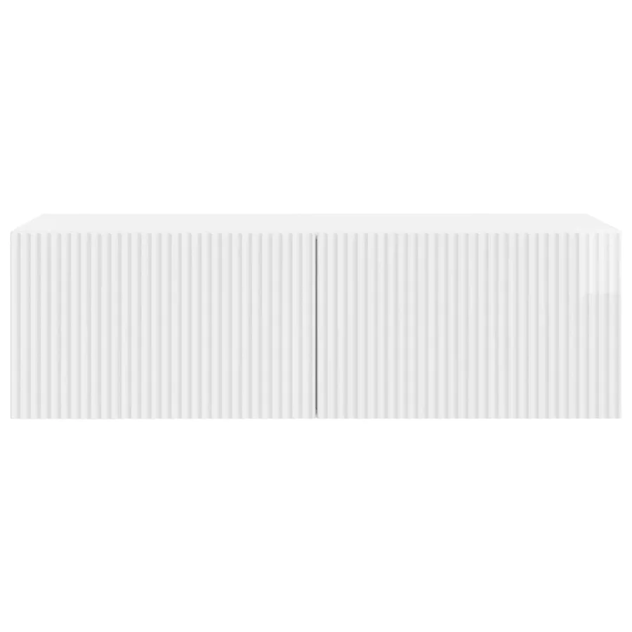 Meuble TV mural Montage mural Blanc brillant 98 x 41 x 30 cm - 6