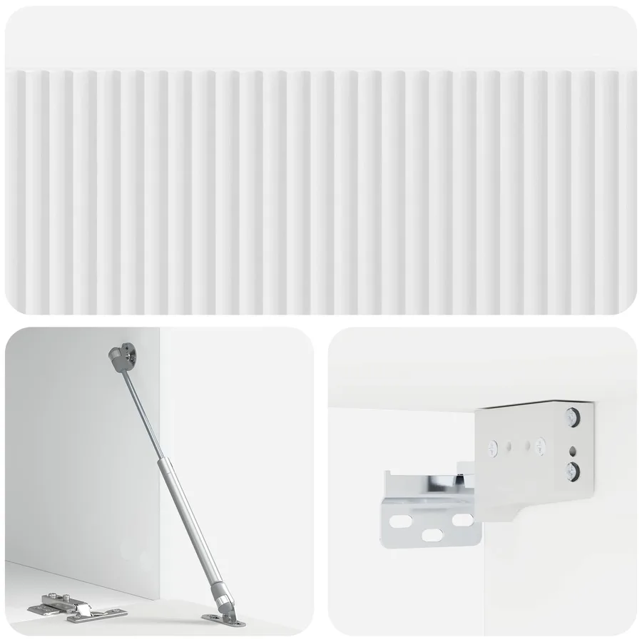 Meuble TV mural Montage mural Blanc brillant 98 x 41 x 30 cm - 9