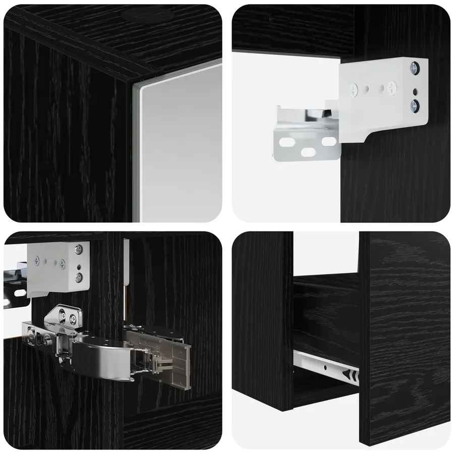 Ensemble d'armoire de salle de bain 5 pcs Chêne noir - 9