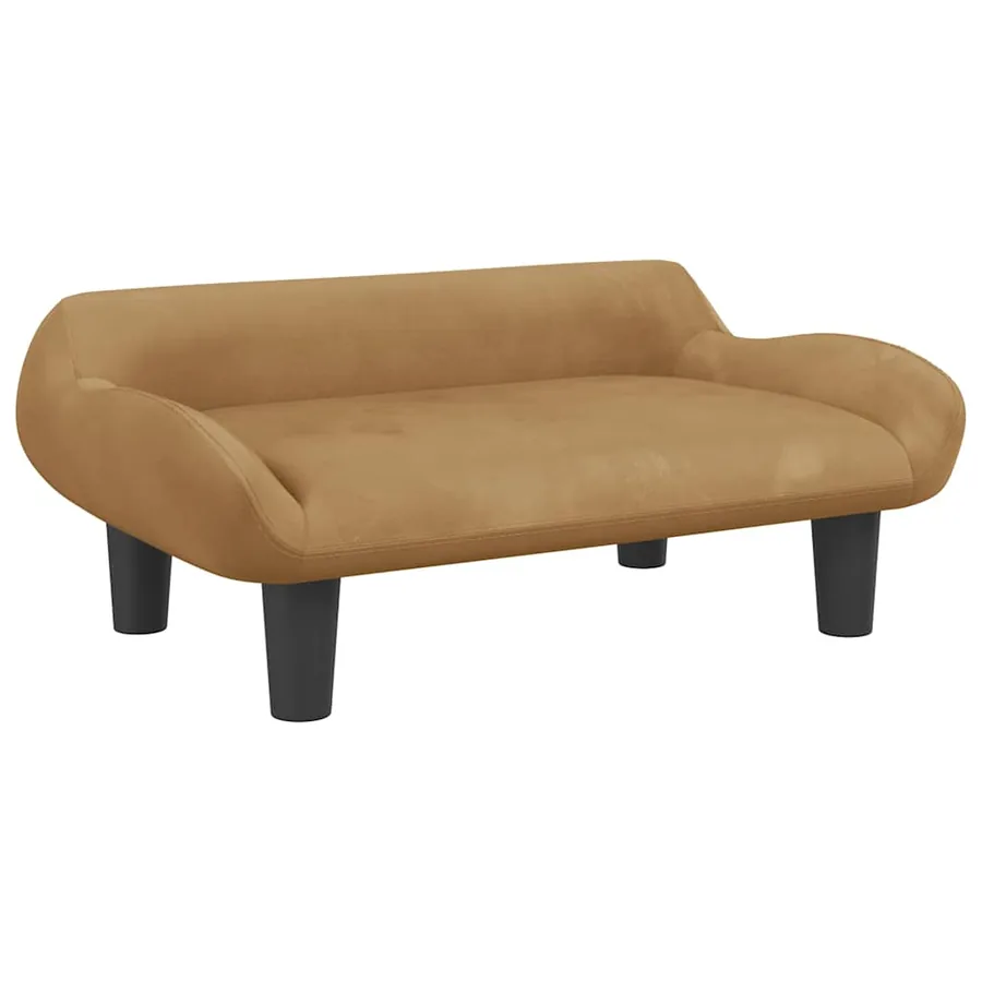 Lit pour chien marron 70x40x24 cm velours - 2