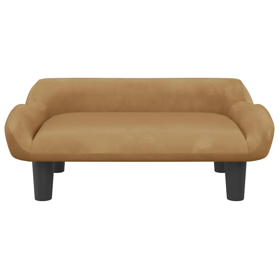 Lit pour chien marron 70x40x24 cm velours - 3