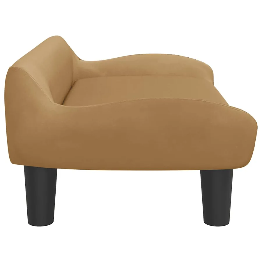 Lit pour chien marron 70x40x24 cm velours - 4