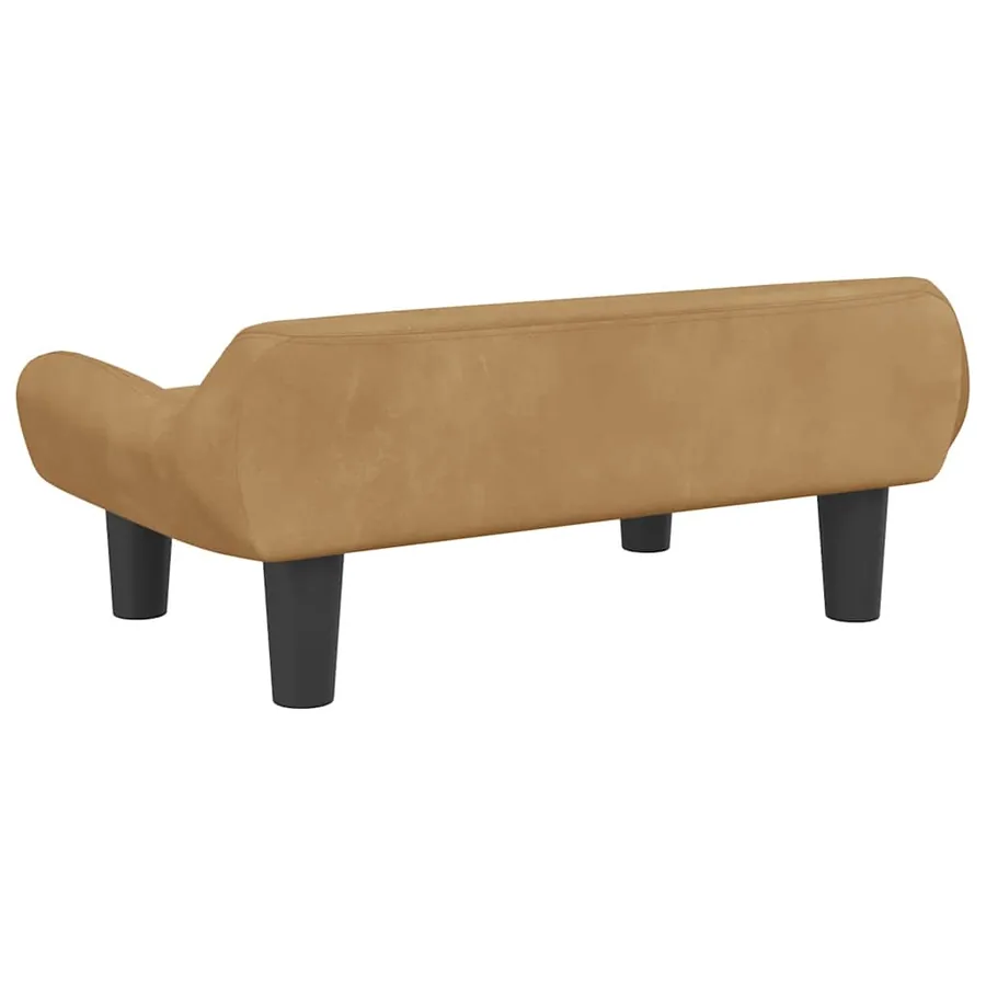 Lit pour chien marron 70x40x24 cm velours - 5