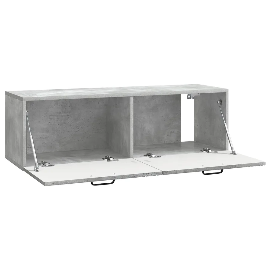 Meuble TV mural Gris béton 98 x 31 x 30 cm Bois d'ingénierie - 5