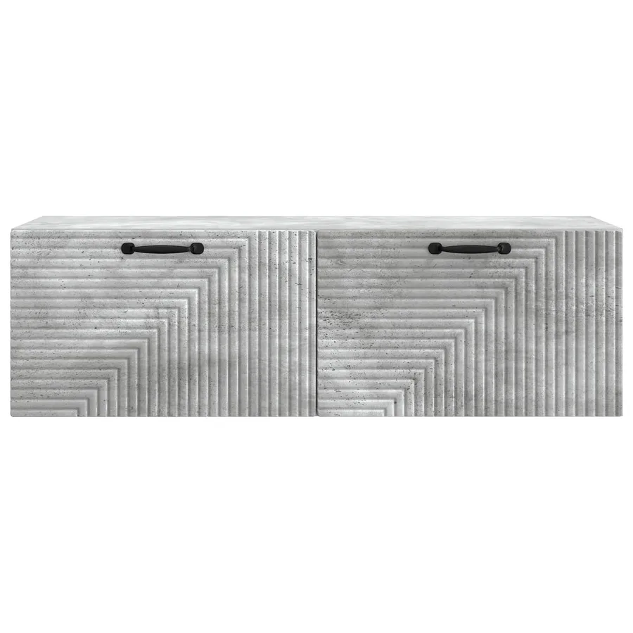 Meuble TV mural Gris béton 98 x 31 x 30 cm Bois d'ingénierie - 6