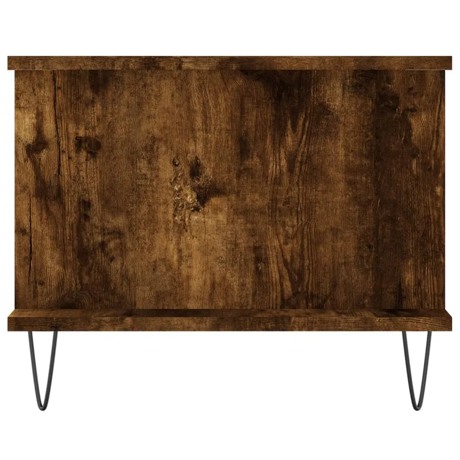 Table basse chêne fumé 90x50x40 cm bois d'ingénierie - 7