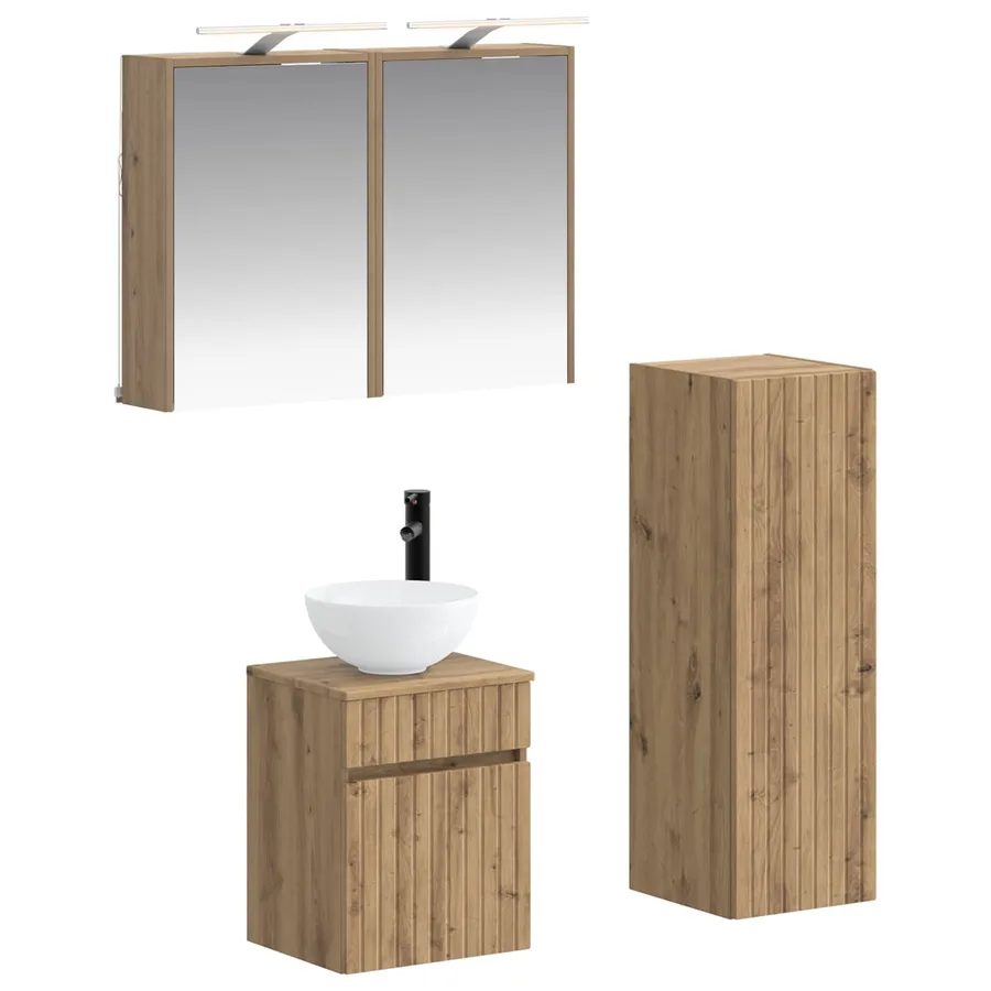 Ensemble de mobilier de salle de bain 4 pc Chêne artisanal - 2