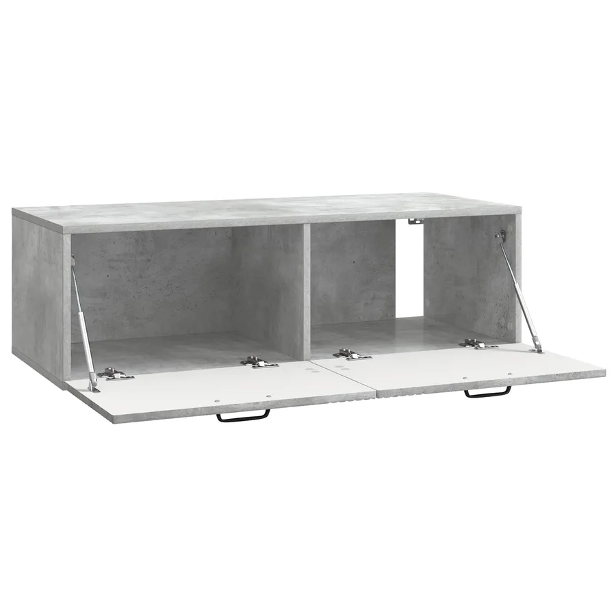 Meuble TV mural Gris béton 98 x 41 x 30 cm Bois d'ingénierie - 5