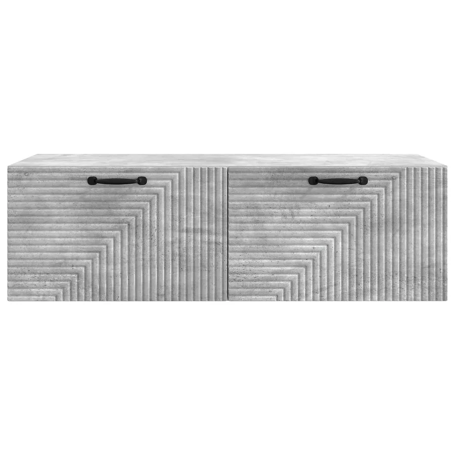 Meuble TV mural Gris béton 98 x 41 x 30 cm Bois d'ingénierie - 6