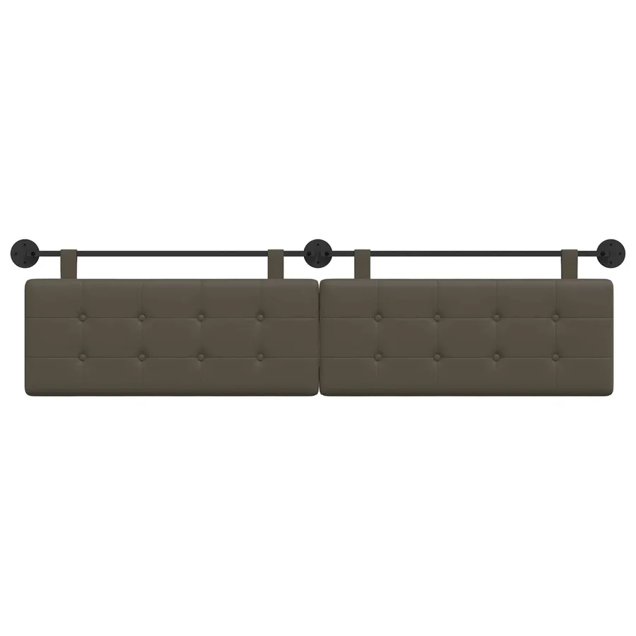 Tête de lit suspendue Gris Simili cuir - 5
