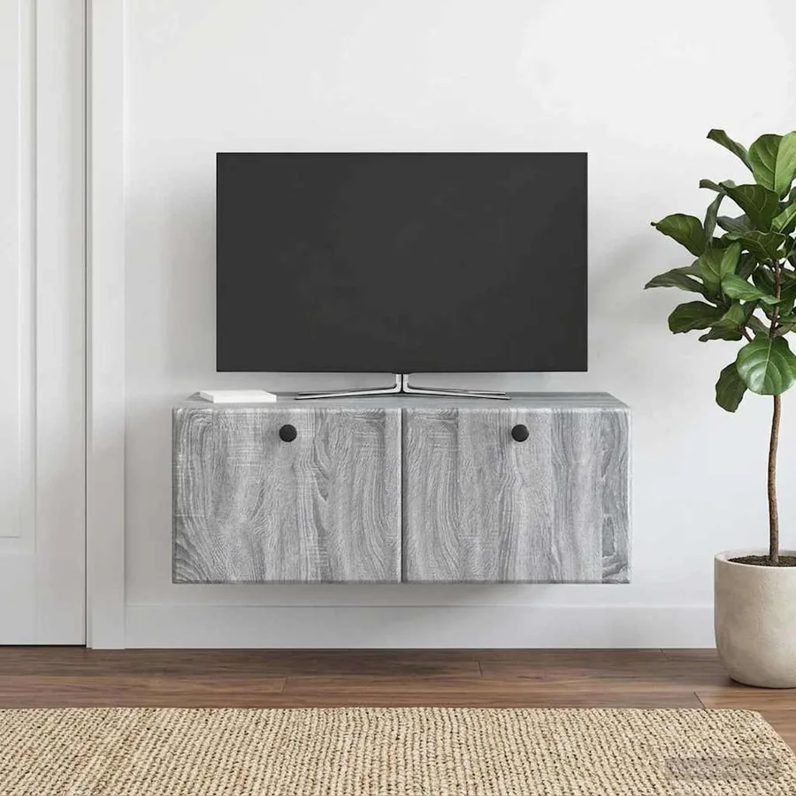 Meuble TV mural 78,5 x 41 x 30 cm Sonoma gris Bois d'ingénierie